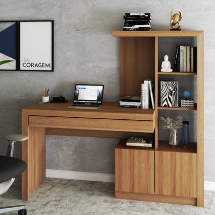 Imagem de Mesa Escrivaninha 2 Portas 1 Gaveta para Computador Homework Amêndoa - Panorama Móveis