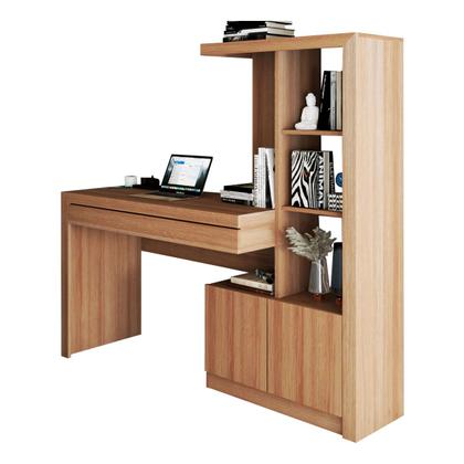 Imagem de Mesa Escrivaninha 2 Portas 1 Gaveta para Computador Homework Amêndoa - Panorama Móveis
