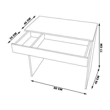 Imagem de Mesa Escrivaninha 80 cm para Notebook com Gaveta Case MDP Branco G01 - Gran Belo