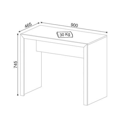 Imagem de Mesa Escrivaninha 90x74,5x46,5 cm Carvalho Tecnomobili