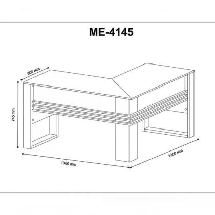 Imagem de Mesa Escrivaninha Angular Para Escritorio Me4145 Branco