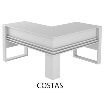 Imagem de Mesa Escrivaninha Angular Para Escritorio ME4145 Branco Tecno Mobili