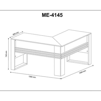 Imagem de Mesa Escrivaninha Angular Para Escritorio ME4145 Branco Tecno Mobili