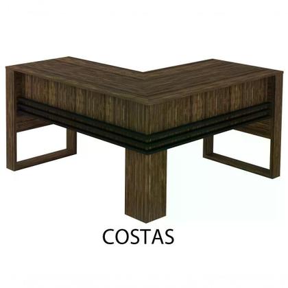 Imagem de Mesa Escrivaninha Angular Para Escritorio Me4145 Nogal Preto