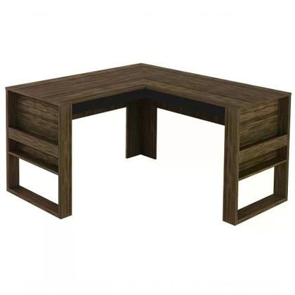 Imagem de Mesa Escrivaninha Angular Para Escritorio Me4145 Nogal Preto