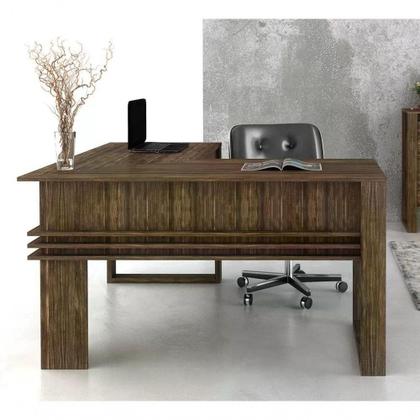 Imagem de Mesa Escrivaninha Angular Para Escritorio Me4145 Nogal