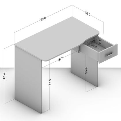 Imagem de Mesa Escrivaninha Arapeí 1 Gaveta Castanho - Politorno