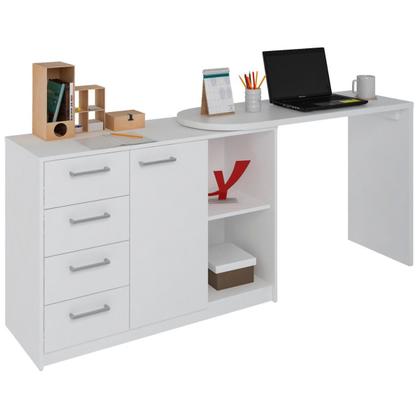 Imagem de Mesa Escrivaninha Articulada em L de Canto Tampo Rotatório Logan