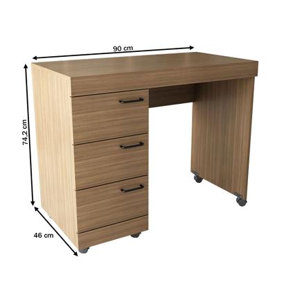 Imagem de Mesa Escrivaninha Aspa 3 Gavetas Castanho - Panorama Móveis