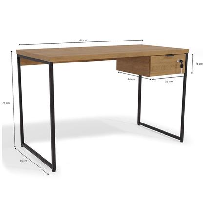 Imagem de Mesa Escrivaninha Cális 1 Gaveta Freijó/Preto Fosco - Kappesberg