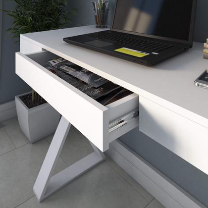 Imagem de Mesa Escrivaninha cIi 1 Gaveta Branco - Artany