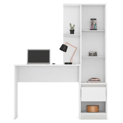 Imagem de Mesa Escrivaninha com Armário Morada 1 Porta 1 Gaveta Branco - Demóbile