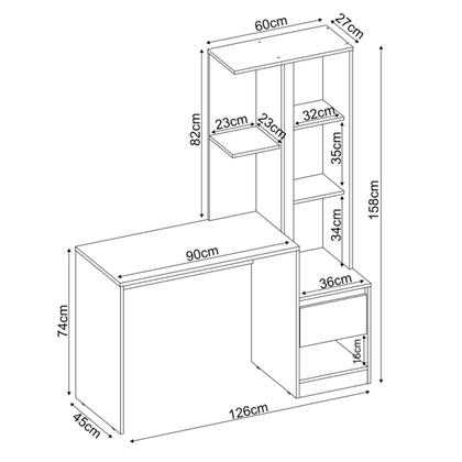 Imagem de Mesa Escrivaninha com Armário Morada 1 Porta 1 Gaveta Branco - Demóbile