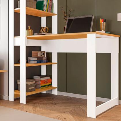 Imagem de Mesa Escrivaninha com Estante e 4 Prateleiras Licce