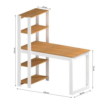 Imagem de Mesa Escrivaninha com Estante e 4 Prateleiras Licce