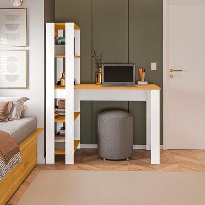 Imagem de Mesa Escrivaninha com Estante e 4 Prateleiras Licce