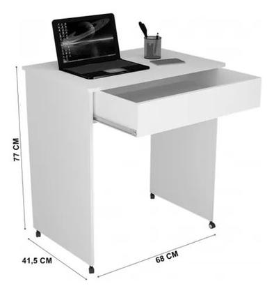 Imagem de Mesa Escrivaninha Compact 0,70 Com Rodízios e Gaveta