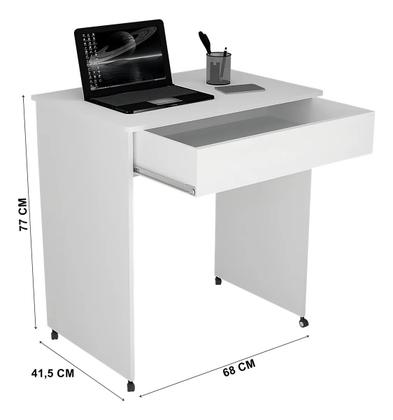 Imagem de Mesa Escrivaninha Compact 0,70 Com Rodízios e Gaveta