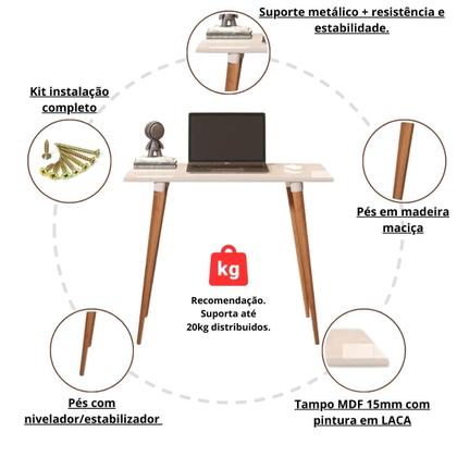 Imagem de Mesa Escrivaninha Computador Escritório Retrô