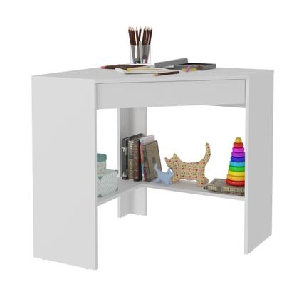 Imagem de Mesa Escrivaninha de Canto com 1 Gaveta ME4169  Branco