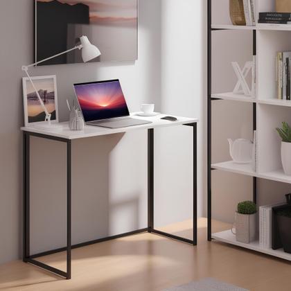 Imagem de Mesa Escrivaninha Dobravel Apoio Estudo Trabalho Notebook Pc Branca