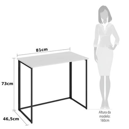 Imagem de Mesa Escrivaninha Dobravel Apoio Estudo Trabalho Notebook Pc Branca