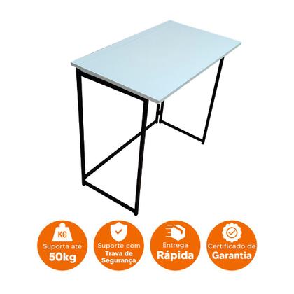 Imagem de Mesa Escrivaninha Dobravel Apoio Estudo Trabalho Notebook Pc Branca