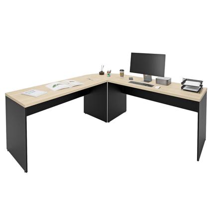 Imagem de Mesa Escrivaninha em L Canto Arredondado 140x60cm