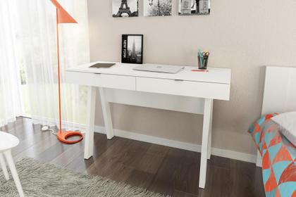 Imagem de Mesa Escrivaninha Escritório 2 Gavetas ME4128 Branco - Tecnomobili
