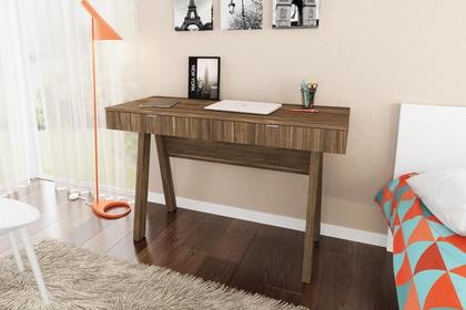 Imagem de Mesa Escrivaninha Escritório 2 Gavetas ME4128 Nogal - Tecno