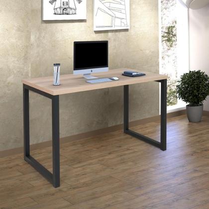 Imagem de Mesa Escrivaninha Estudo Escritório Ciplafe Office Tubo Preto Fosco com Tampo Madeira MDP Laminado 1,20M X 0,60M