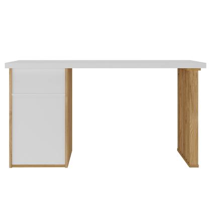 Imagem de Mesa Escrivaninha Florence 2 Gavetas Branco/Olmo - Artany Móveis