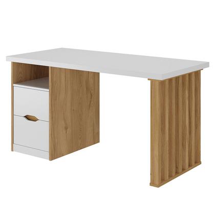 Imagem de Mesa Escrivaninha Florence 2 Gavetas Branco/Olmo - Artany Móveis