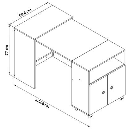Imagem de Mesa Escrivaninha Funcionale 2 Portas Branco Bl1000 - Art In Móveis
