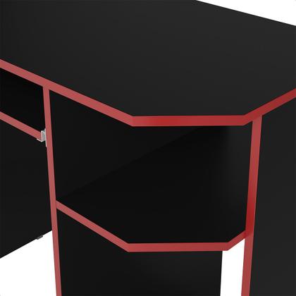 Imagem de Mesa Escrivaninha Gamer Computador Notebook Estudo Trabalho 90 Preto Vermelho