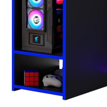 Imagem de Mesa Escrivaninha Gamer Organizador Home Office Azul