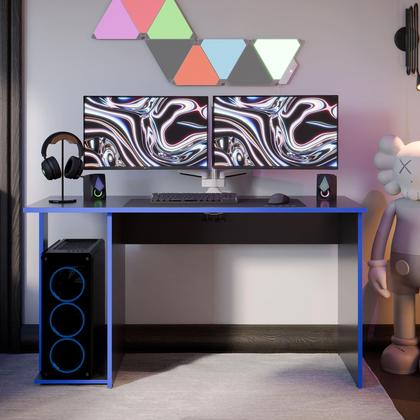 Imagem de Mesa Escrivaninha Gamer Valorant Estilo Moderno Com Espaço Para Gabinete E Monitores