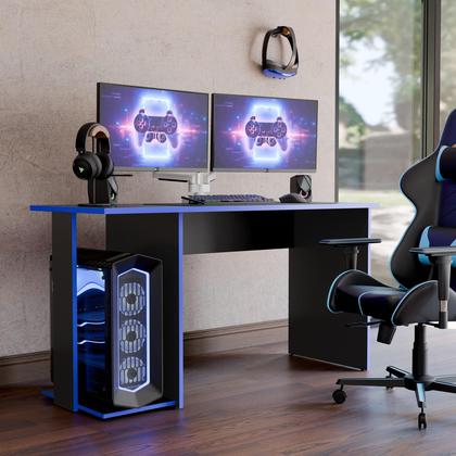 Imagem de Mesa Escrivaninha Gamer Valorant Estilo Moderno Com Espaço Para Gabinete E Monitores