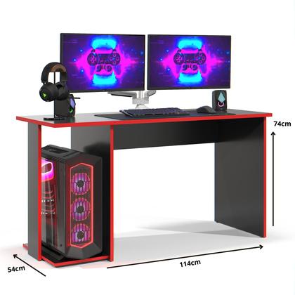 Imagem de Mesa Escrivaninha Gamer Valorant Estilo Moderno Com Espaço Para Gabinete E Monitores
