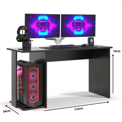 Imagem de Mesa Escrivaninha Gamer Valorant Estilo Moderno Com Espaço Para Monitores E Gabinetes