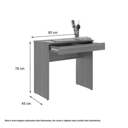 Imagem de Mesa Escrivaninha Home Office Montana c/ Gaveta Porta Itens com Divisória - Pleno