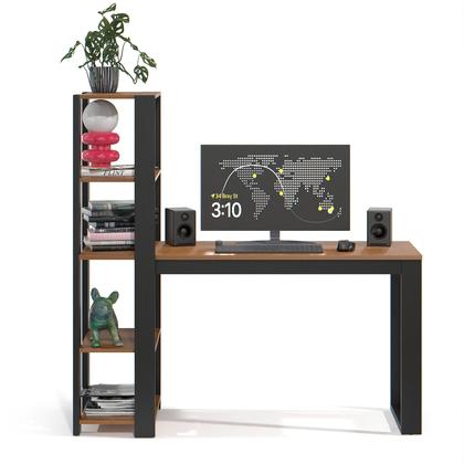 Imagem de Mesa Escrivaninha Home Office Paris Com Prateleira De Madeira Para Escritório E Pc