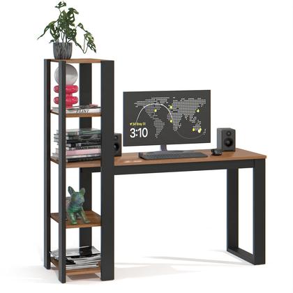 Imagem de Mesa Escrivaninha Home Office Paris Com Prateleira De Madeira Para Escritório E Pc