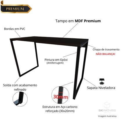 Imagem de Mesa Escrivaninha Home Ofice Industrial 100% MDF