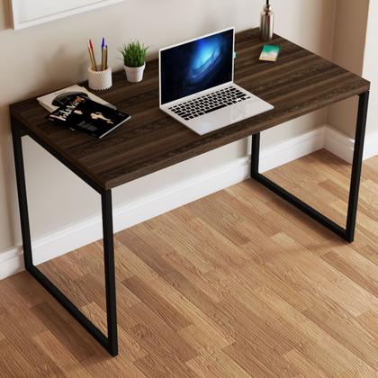 Imagem de Mesa Escrivaninha Industrial Aço 120 Carvalho Dark/Preto - Panorama Móveis
