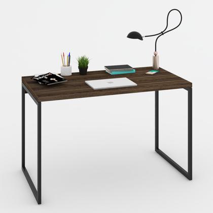 Imagem de Mesa Escrivaninha Industrial Aço 120 Carvalho Dark/Preto - Panorama Móveis
