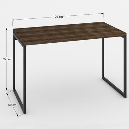 Imagem de Mesa Escrivaninha Industrial Aço 120 Carvalho Dark/Preto - Panorama Móveis