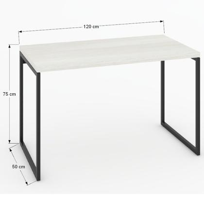 Imagem de Mesa Escrivaninha Industrial Aço 120 Snow/Preto - Panorama Móveis