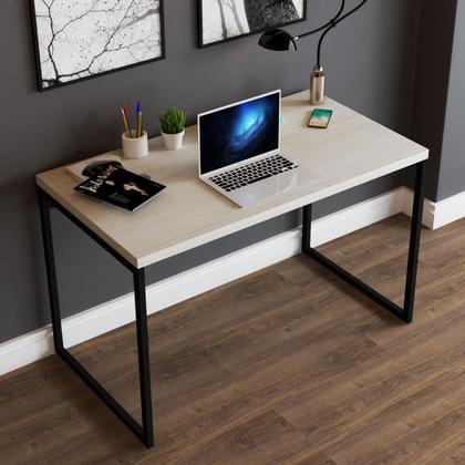 Imagem de Mesa Escrivaninha Industrial Aço 120 Snow/Preto - Panorama Móveis