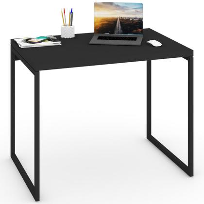 Imagem de Mesa Escrivaninha Industrial Aço 90 ônix/Preto - Panorama Móveis